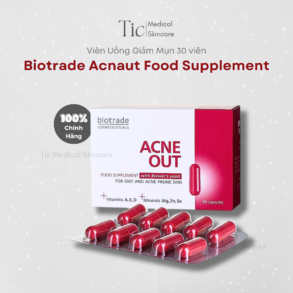Viên Uống Giảm Mụn Biotrade Acnaut Food Supplement 30 viên - Tic Medical Skincare