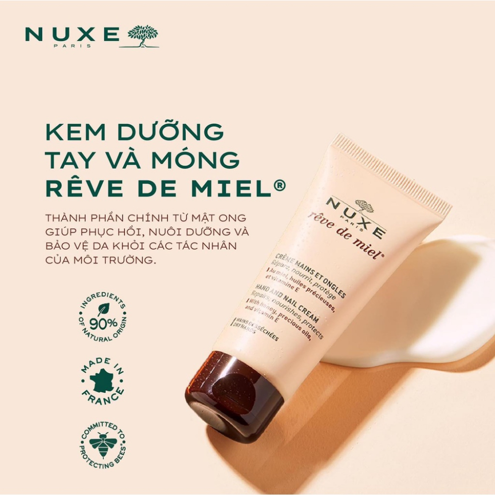 Kem Dưỡng Da Tay Nuxe Và Son Dưỡng Nuxe Reve de Meil