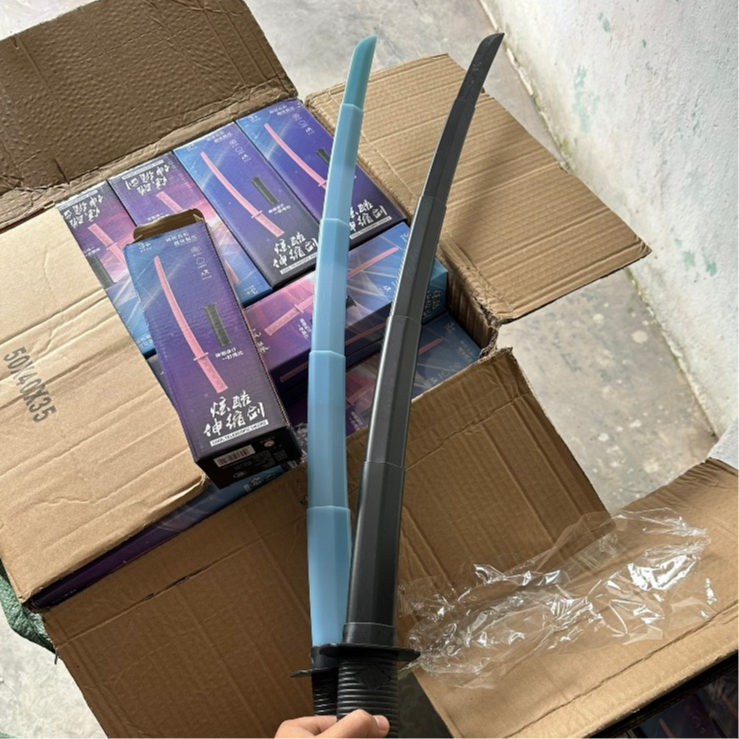 Kiếm Nhựa Samurai 3D, Kiếm Katana Rút Gọn 3D, Cosplay Nhân Vật