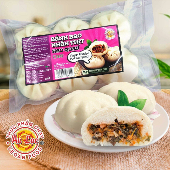 Bánh Bao Nhân Thịt Heo Quay Chay Âu Lạc 480g - Đông Lạnh