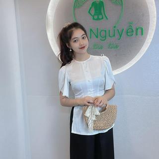 B.a16 bộ bà ba cánh tiên cổ tròn dây kéo tay ngắn - hân nguyễn áo bà ba