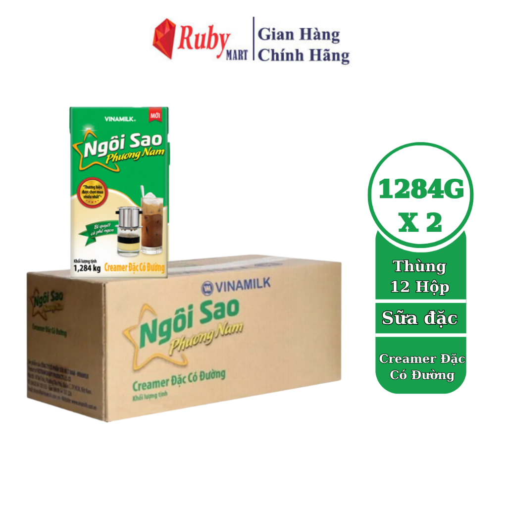 [Mã SMKB151 giảm 10% đơn 500.000Đ] Combo 24 hộp Sữa Đặc Có Đường Ngôi Sao Phương Nam Hộp Giấy 1kg2 ( 12 hộp / thùng )