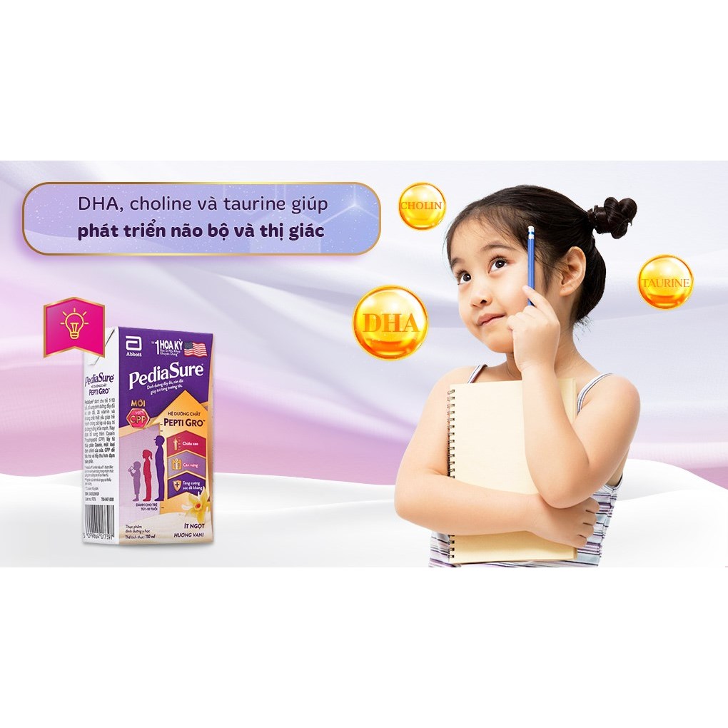 [Date T9/24] Thùng 48 Hộp Sữa nước Pediasure Vani 110ml ít ngọt ( Bao bì sản phẩm thay đổi theo đợt )