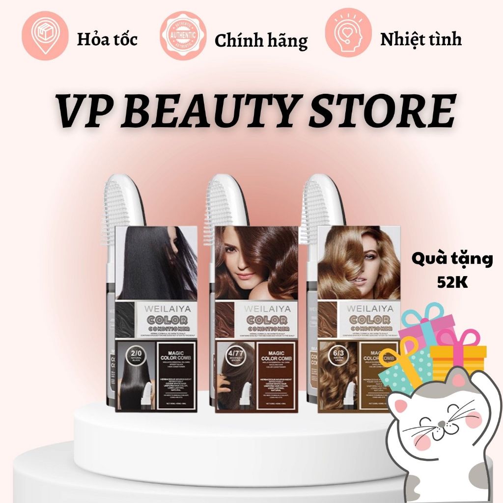 Dầu Gội Phủ Bạc 3 Màu Weilaiya Dưỡng Tóc Bóng Mượt 100ml