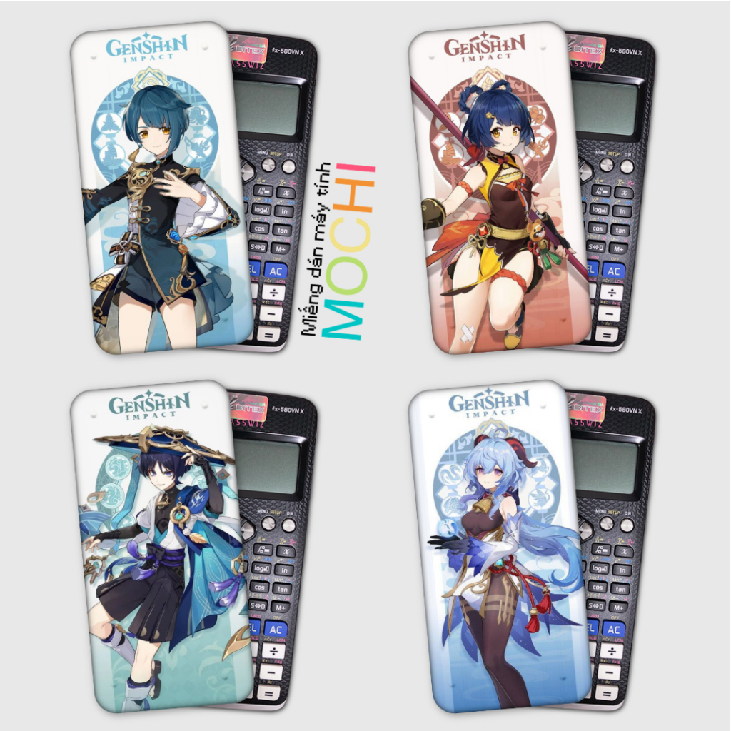 Miếng decal genshin dán cái loại máy tính (casio fx-570 / fx-570 ii / fx-580 / fx-880, vinacal....)