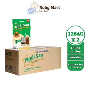 Combo 2 Thùng 24 Hộp Sữa đặc có đường Ngôi sao Phương Nam Xanh lá hộp giấy 1284g