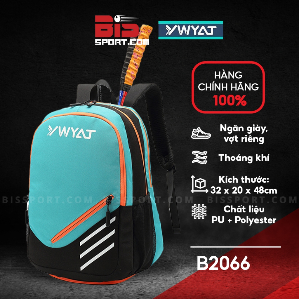 Balo Cầu Lông YWYAT 2066 Đen Xanh Chính Hãng - Ngăn Giày, Vợt Riêng, Thoáng Khí, Chống Thấm, Khử Mùi, Bền Chắc