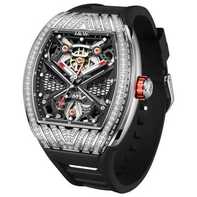 Đồng hồ nam chính hãng I&W Carnival 760G-S1 Kính chống xước,Chống nước 50m,BH 24 tháng,Máy cơ ,dây cao su đen xịn