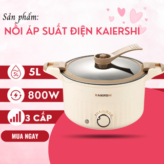 Nồi Áp Suất Điện Đa Năng KAIERSHI Dung Tích 5L, Công Suất 800W Với 4 Chế Độ Nấu Chuyển Sâu, Nồi Hầm Đa Năng