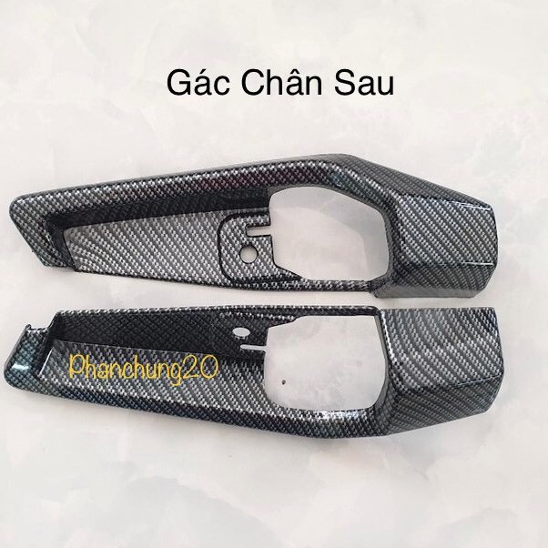 CẶP ỐP GÁC CHÂN SAU DÙNG CHO ĐỜI XE HONDA  LEAD 2022 2023 2024 CACBON / CROM
