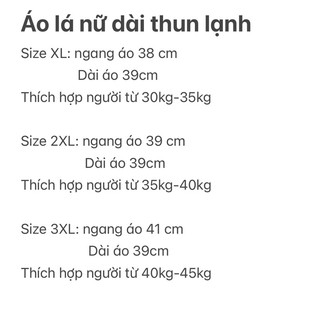 (30kg-55kg)ÁO THUN LÁ NỮ THUN LẠNH DÀI