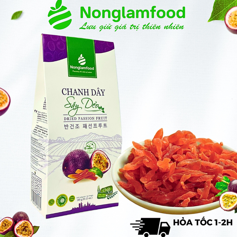 Chanh dây sấy dẻo 145g Nông Lâm Food trái cây sấy dẻo 100% thiên nhiên hỗ trợ giảm cân ăn kiêng,bổ sung các chất