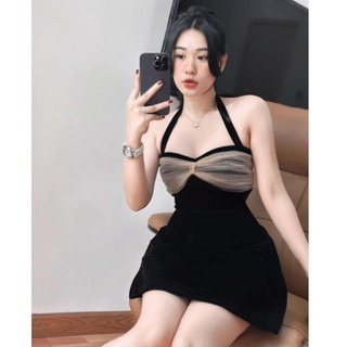 Đầm nhung cổ yếm bigsize 60-95kg