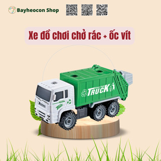 Mô Hình Đồ Chơi Xe Đổ Rác Truck, Có Ốc Vít và Chạy Bằng dây cót cho bé