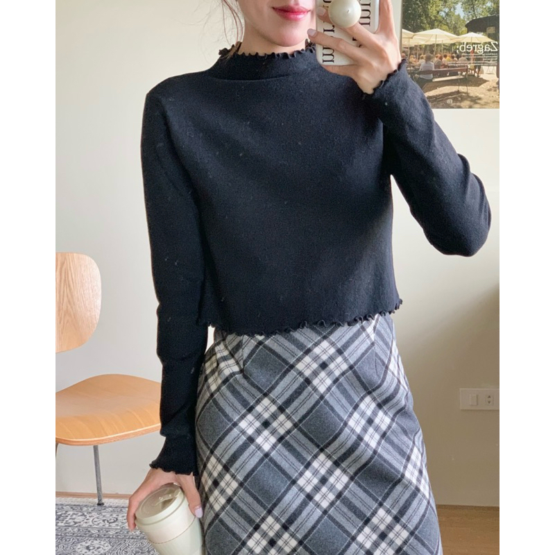 KAYY. Áo len cổ 3p viền sóng _ A3032