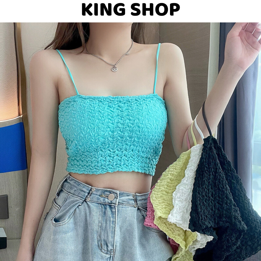 Áo bra nữ có mút phong cách croptop nhún cực đẹp và đáng yêu mẫu mới hot trend Kingshop - B8686