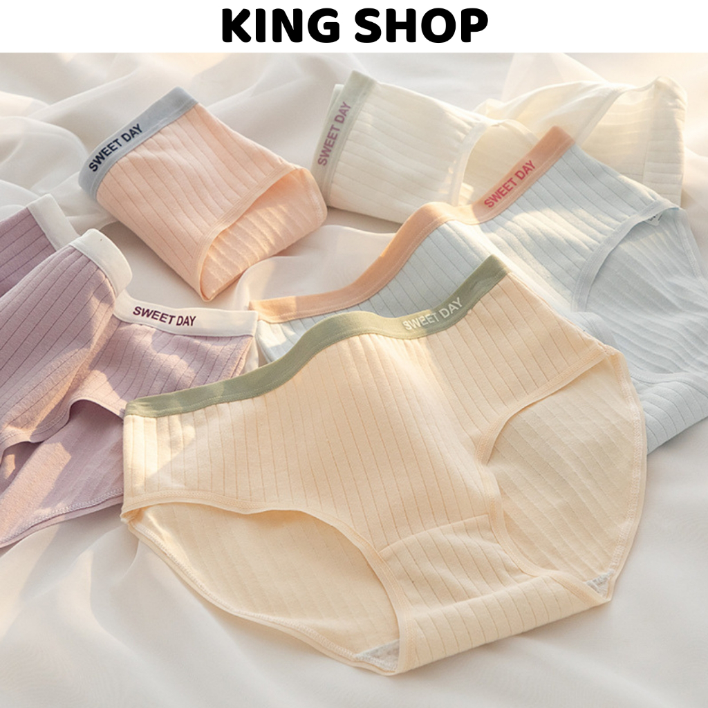 Quần lót nữ cotton Nhật gân tăm xinh xắn đáy kháng khuẩn Kingshop L0763