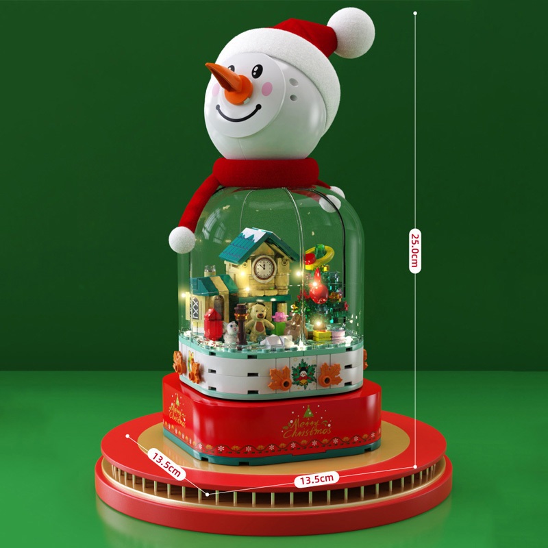 Đồ Chơi Lắp Ráp Kiểu LEGO NOEL Hộp Nhạc Giáng Sinh Người Tuyết 601162 Với 220+ PCS, Quà Tặng Giáng Sinh Cho Bé