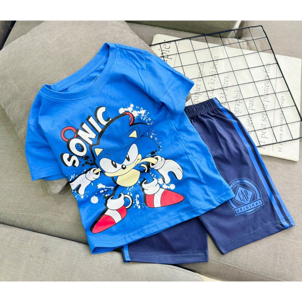 Bộ Đồ Bé Trai 11-40 Kg Set Quần Áo Tay Ngắn Trẻ Em Vải Cotton Chính Phẩm In Hoạt Hình Hot Trend Homie Kids