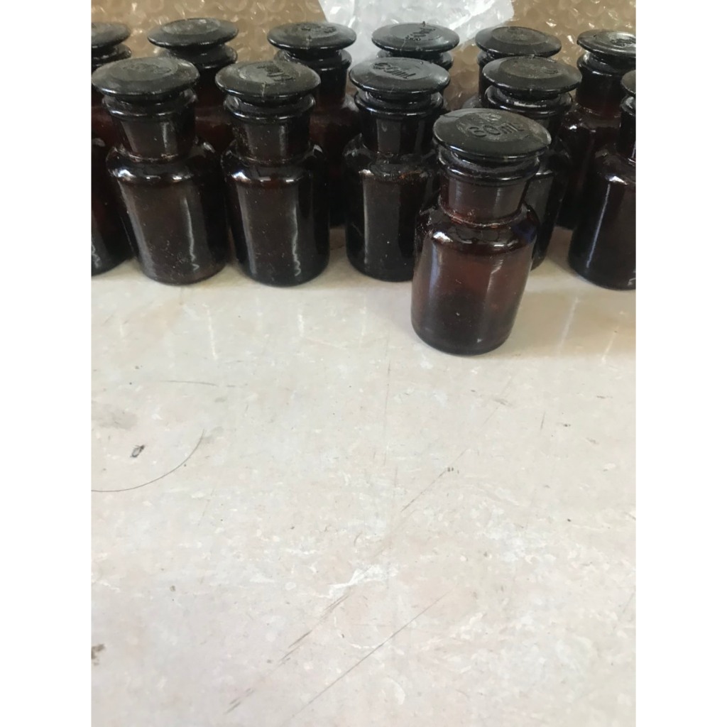 Chai lọ thủy tinh nút mài nắp đậy MIỆNG RỘNG 60ml125ml, 250ml, 500ml 1000ml đựng hóa chất, dược liệu, thực phẩm,mỹ phẩm