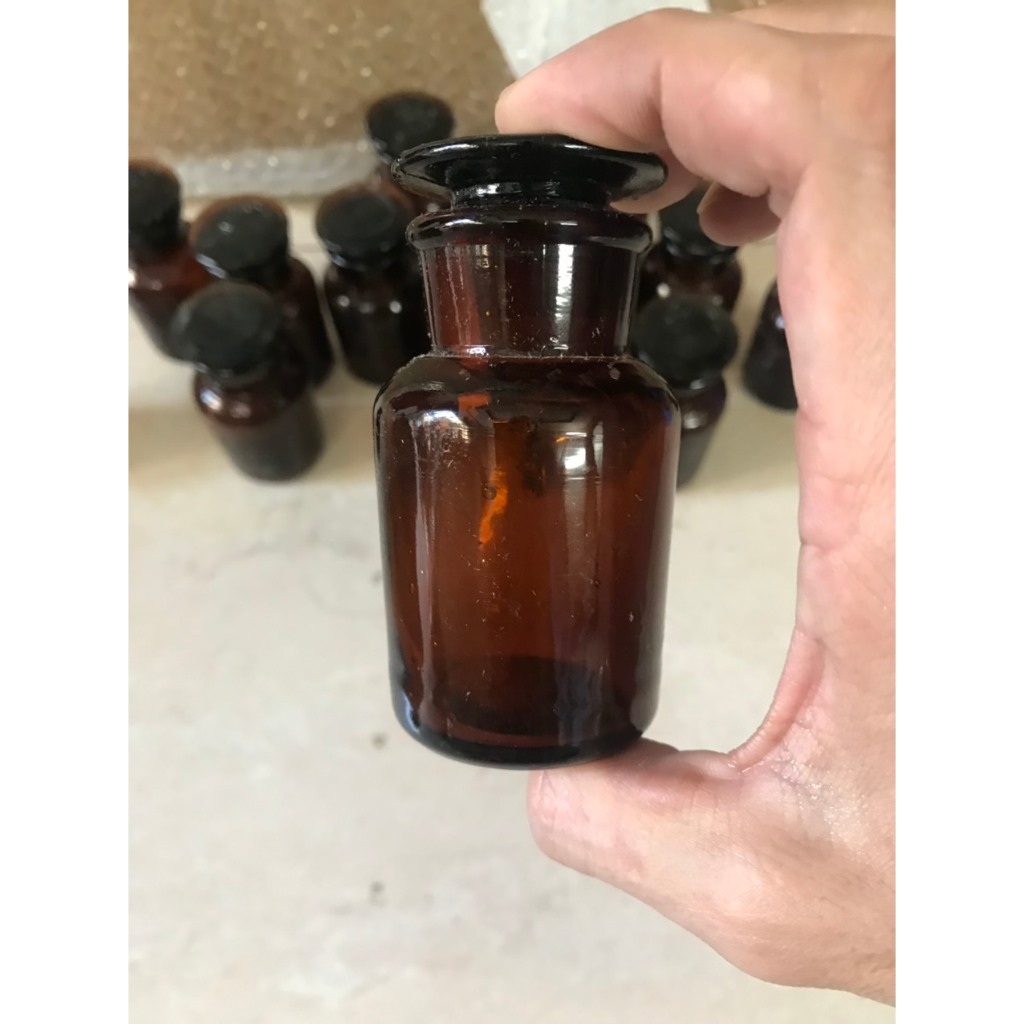 Chai lọ thủy tinh nút mài nắp đậy MIỆNG RỘNG 60ml125ml, 250ml, 500ml 1000ml đựng hóa chất, dược liệu, thực phẩm,mỹ phẩm