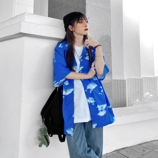 Áo sơmi xanh mây trắng