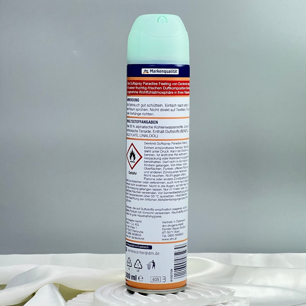 Bình xịt thơm phòng Denkmit 300ml hương hoa khử mùi hàng chuẩn nội địa Đức chính hãng 100% - EU Choice