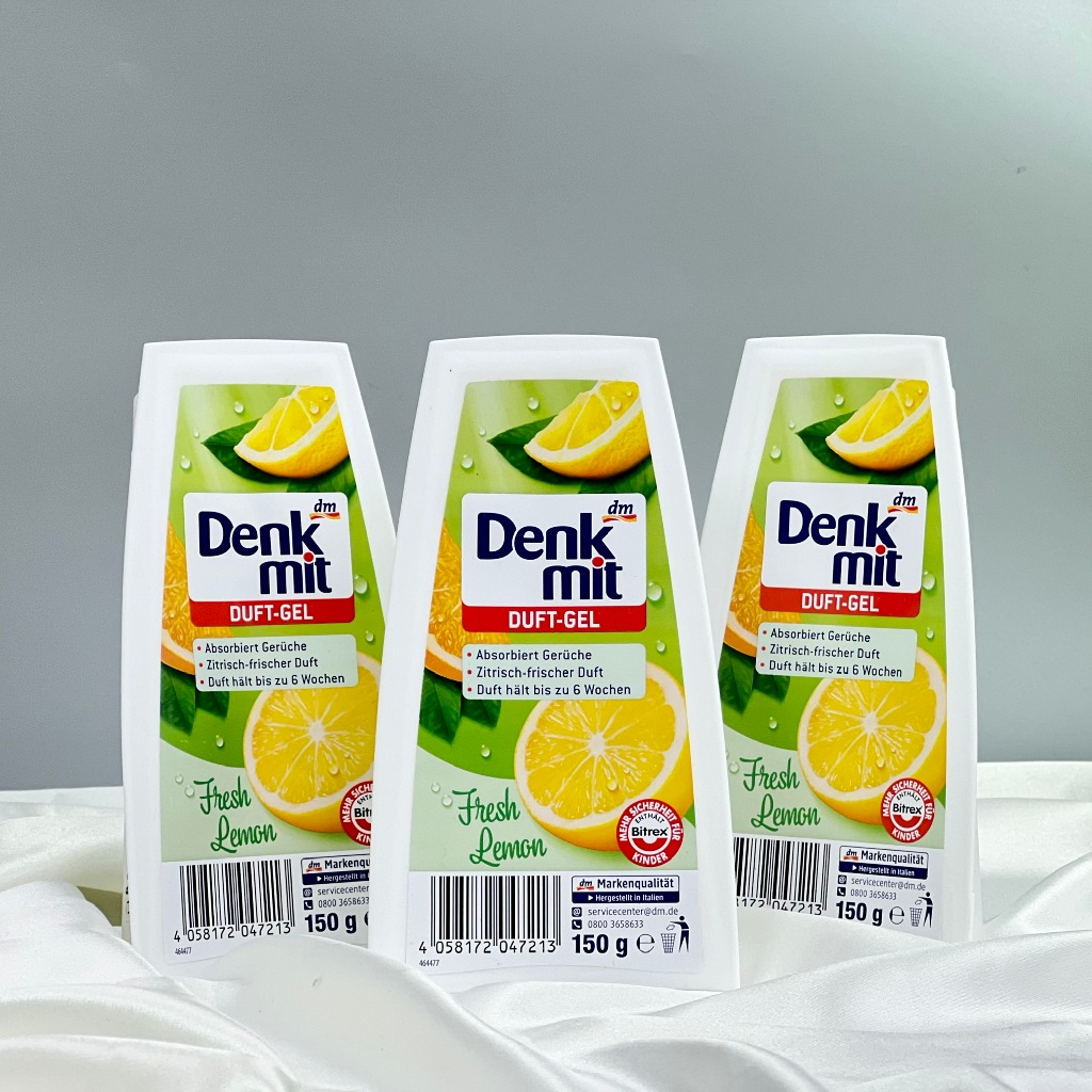Sáp thơm phòng, toilet Denkmit Duft Gel 150g hương chanh, hương hoa khử mùi hàng chuẩn nội địa Đức - EU Choice