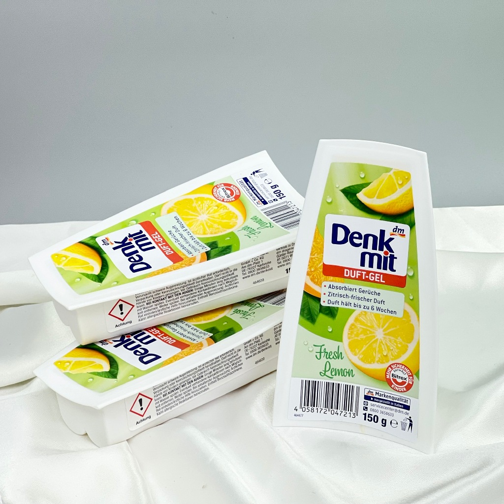 Sáp thơm phòng, toilet Denkmit Duft Gel 150g hương chanh, hương hoa khử mùi hàng chuẩn nội địa Đức - EU Choice