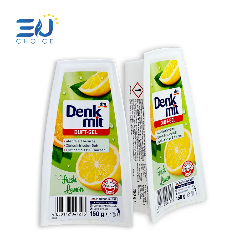 Sáp thơm phòng, toilet Denkmit Duft Gel 150g hương chanh, hương hoa khử mùi hàng chuẩn nội địa Đức - EU Choice