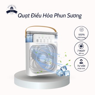 Quạt Phun Sương Mini Làm Mát 600Ml Có Chế Độ Hẹn Giờ Thông Minh Tích Hợp Đèn Led Tiện Lợi Dễ Dàng Sử Dụng (GVQ Store)