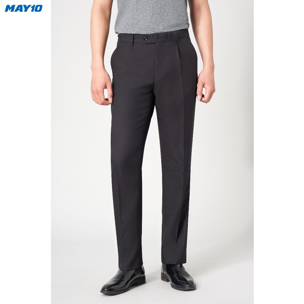 Quần âu nam màu đen có ly May 10 mã 020123136CL FL001