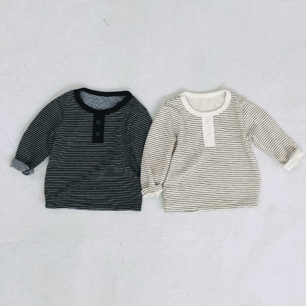 TE490 -Áo dài tay kẻ tăm hai da Hokiha Kids cho bé trai bé gái hoạ tiết kẻ sọc thời trang chất mềm mại size 8-17kg