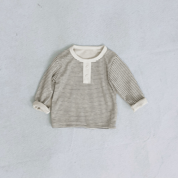 TE490 -Áo dài tay kẻ tăm hai da Hokiha Kids cho bé trai bé gái hoạ tiết kẻ sọc thời trang chất mềm mại size 8-17kg