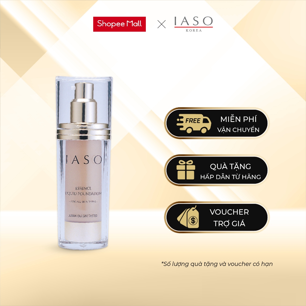 I32 – I33 Kem nền trang điểm số 21-23 IASO Essence Liquid Foundation #21 - #23 35ml