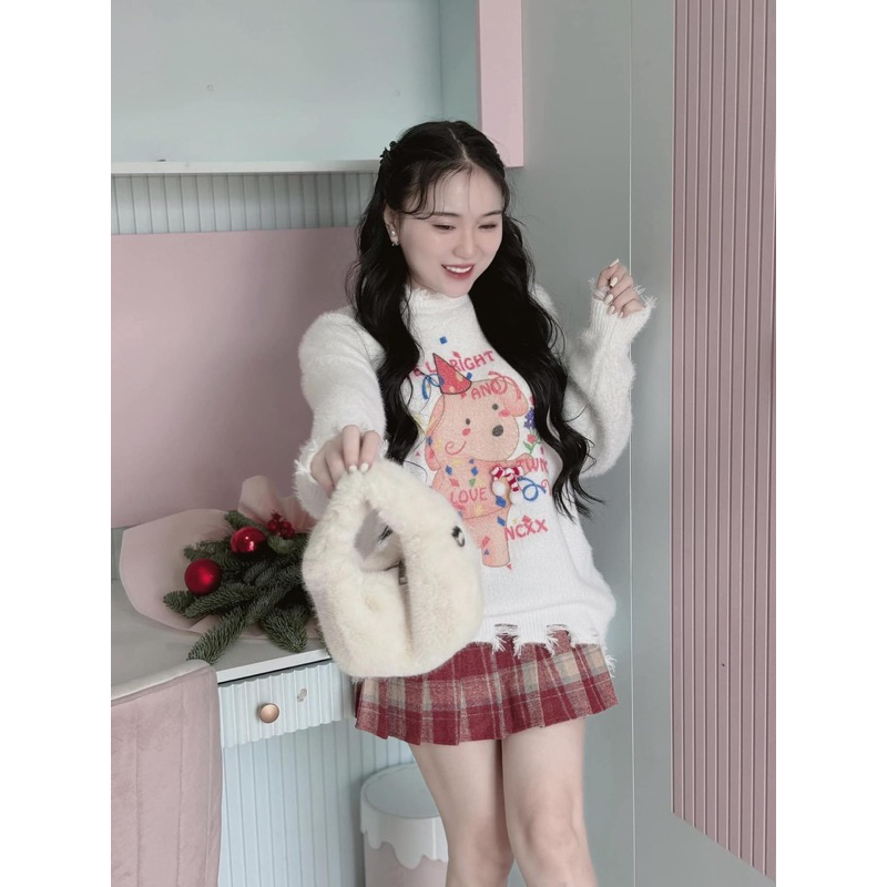 CHÂN VÁY XẾP LI CARO