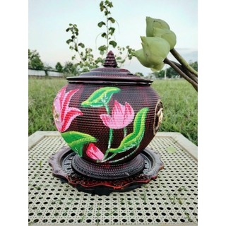 Bộ ủ ấm tích nhựa giả mây tre đan