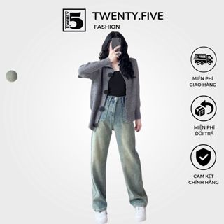 Quần jeans dáng xuông, 4 túi, 2 túi trước cách điệu chữ nhật Twenty.5 -  5290