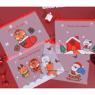 Túi zip hoạt hình lẫn Noel nhiều mẫu khổ a5