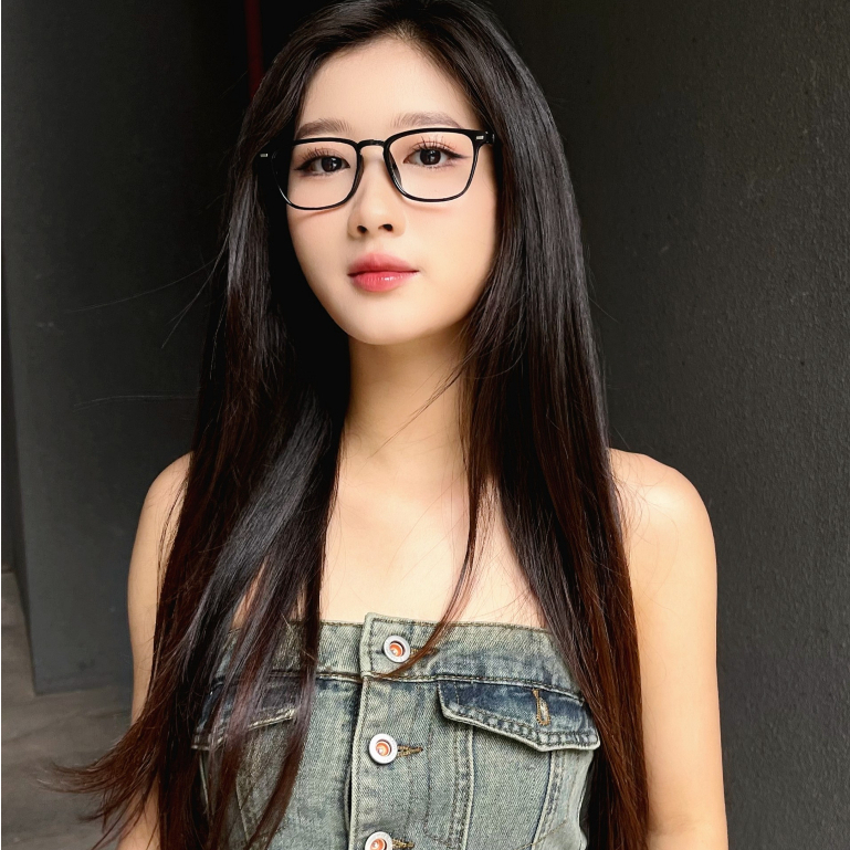 Gọng kính cận vuông nam nữ Lilyeyewear chất liệu nhựa dẻo phụ kiện thời trang 22313