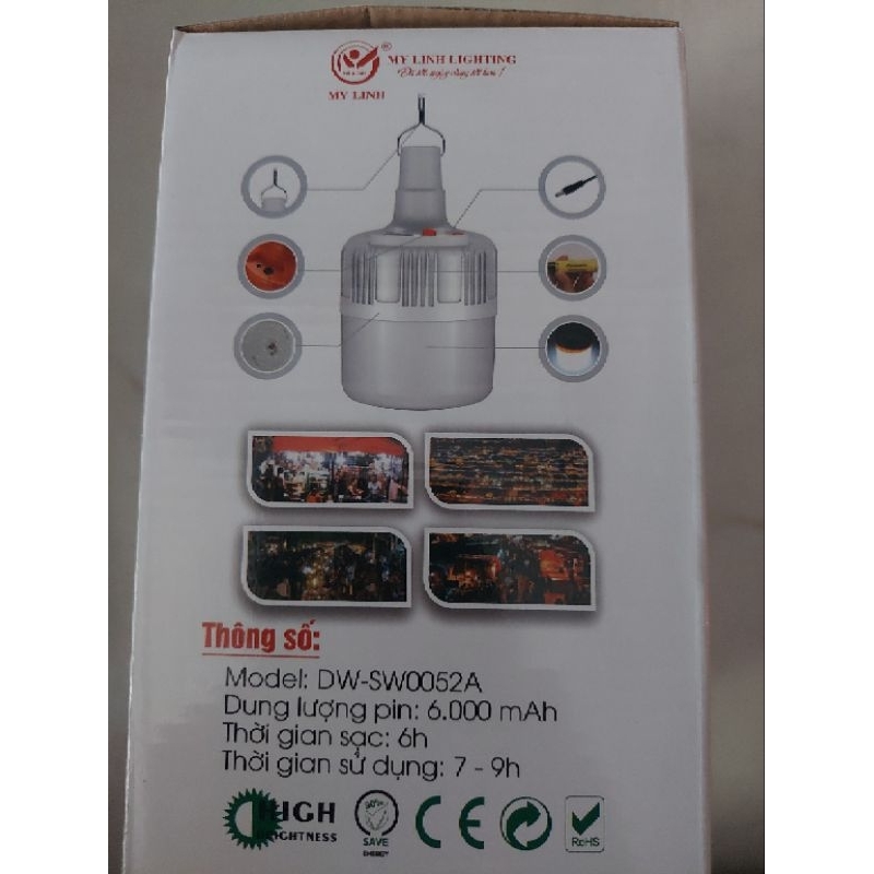 Đèn tích điện Mỹ Linh 150w mẫu mới , Đèn tích điện