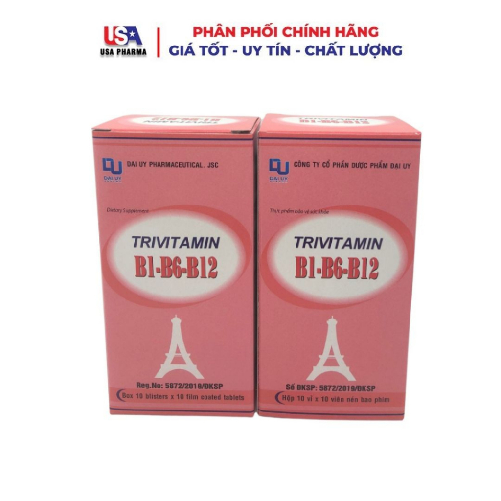 Trivitamin 3B B1- B6 - B12 hộp 100 viên nén - Bổ sung vitamin B1- B6 - B12