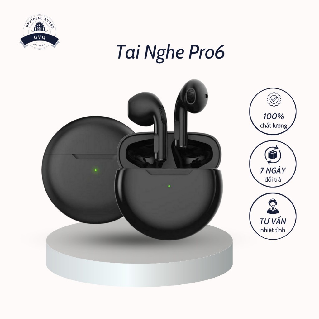 Tai Nghe Bluetooth Không Dây Pro6 Âm Thanh Chuẩn Tiện Lợi Sử Dụng 