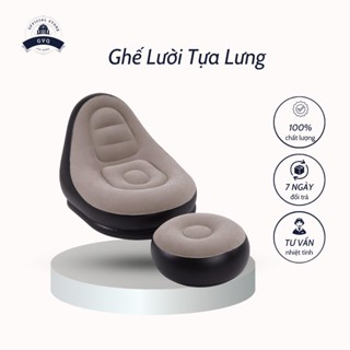 Ghế Lười Tựa Lưng Bơm Hơi Kiểu Dáng Hàn Quốc Bọc Nhung Mềm Mại Thoải Mái (GVQ Store)