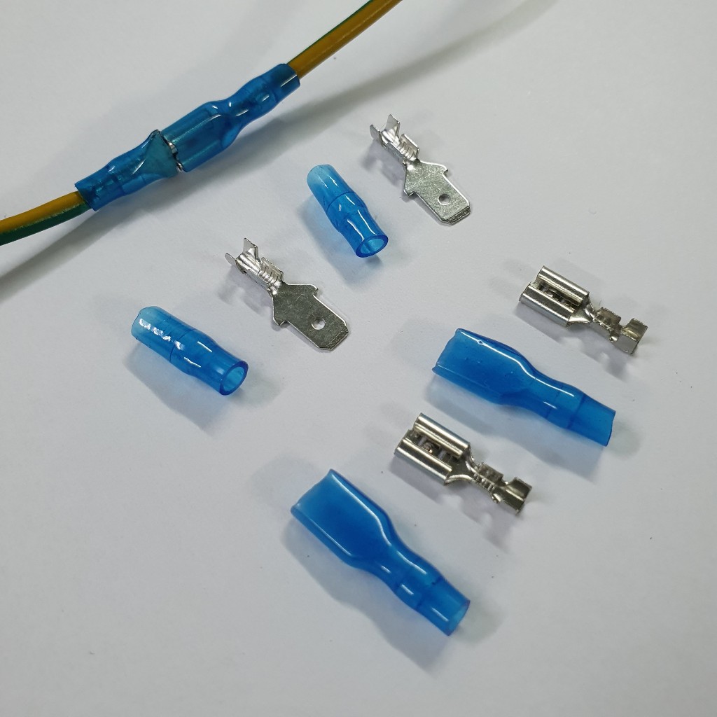 Đầu cos ghim dẹp cặp đực hoặc cái 50cái💥cosse cút âm dương bằng đồng bấm nối dây điện, cốt cắm tụ ắc