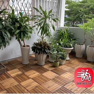 Vỉ Sàn gỗ tự nhiên cao cấp 6 nan  R30 cm Ikea - GỖ TỰ NHIÊN NGOÀI TRỜI 6 CAO CẤP DỄ DÀNG SỬ DỤNG