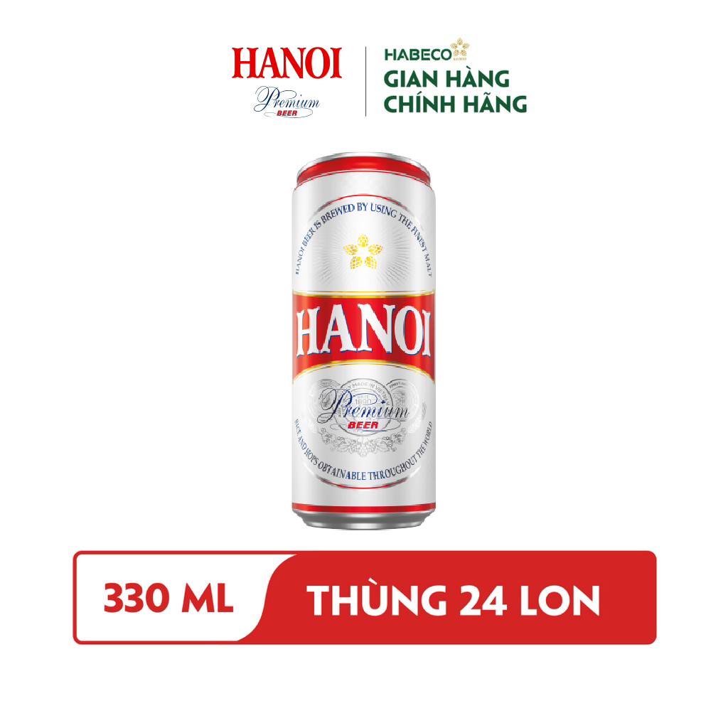 HỎA TỐC HÀ NỘI - COMBO 2 Thùng 24 lon Bia Hanoi Premium - HABECO (330ml/lon)