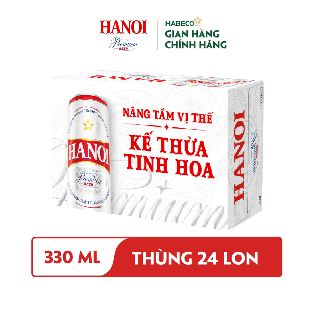 HỎA TỐC HÀ NỘI - COMBO 2 Thùng 24 lon Bia Hanoi Premium - HABECO