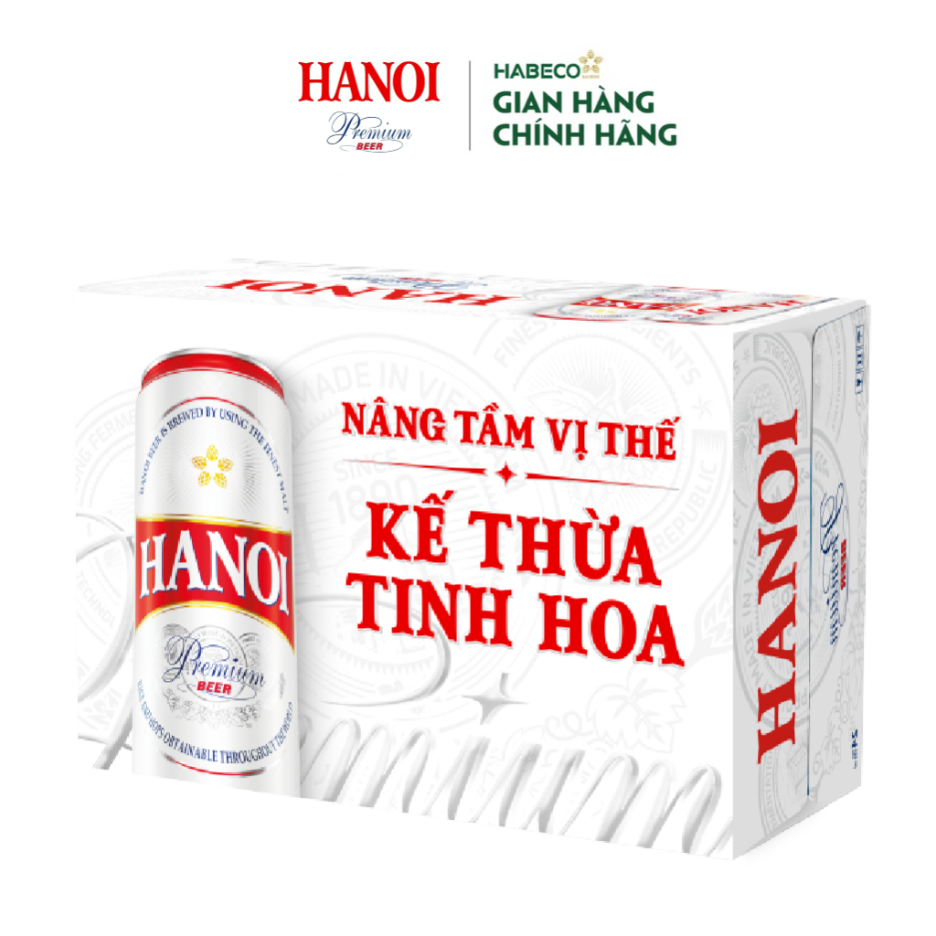 HỎA TỐC HÀ NỘI - COMBO 2 Thùng 24 lon Bia Hanoi Premium - HABECO (330ml/lon)