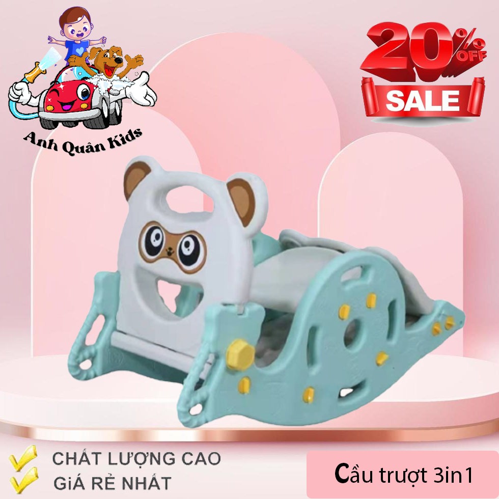 CẦU TRƯỢT KIÊM BẬP BÊNH CHO BÉ 3 IN 1 Anh Quân kids